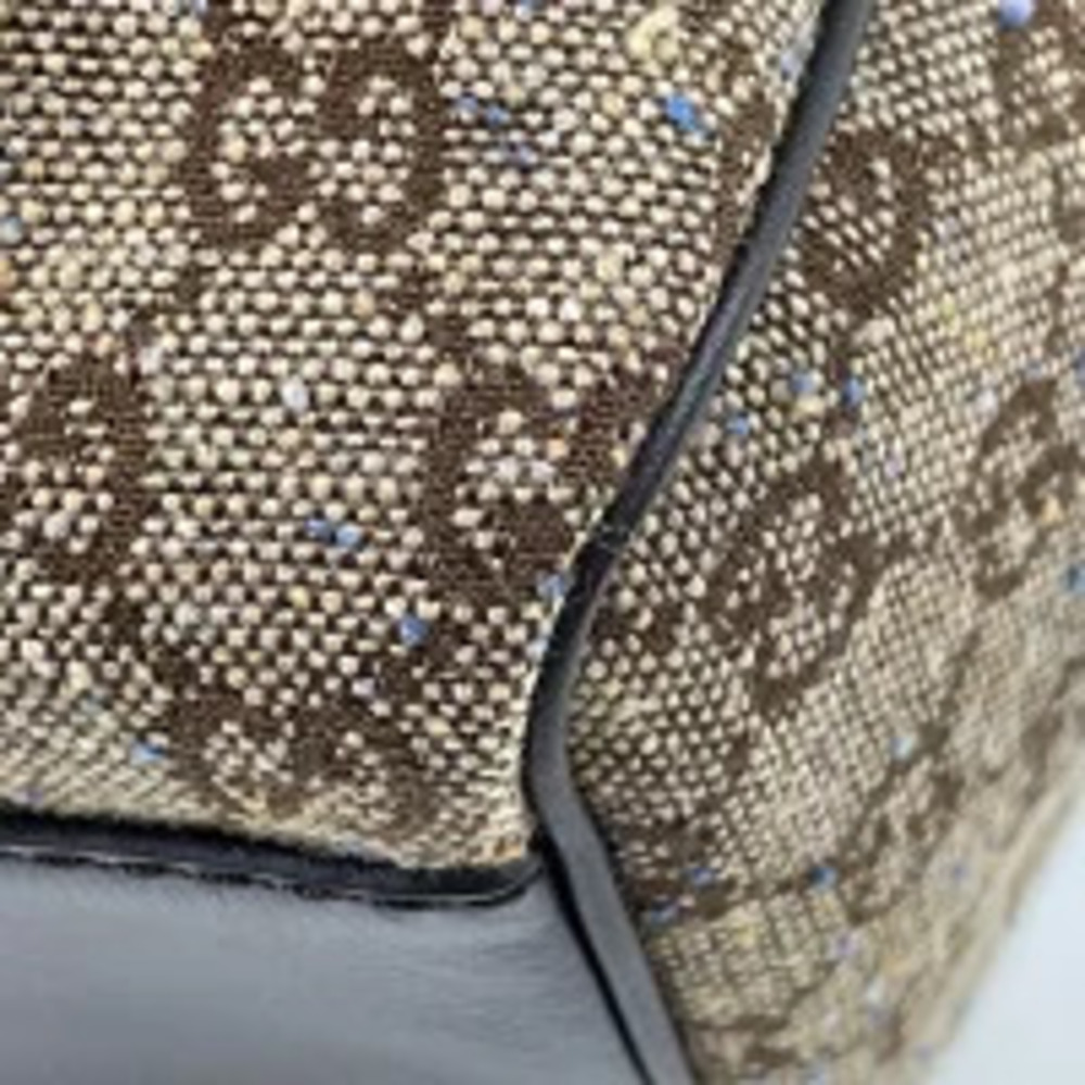 Gucci bag brown tweed handbag tote GG Sukey canvas